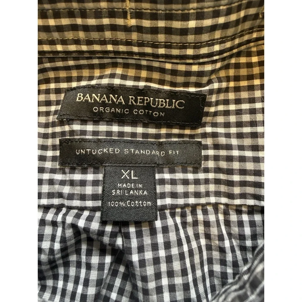 Banana Republic Men's XL Untucked Standard Fit Casual Button‎ Down Cotton Shirt